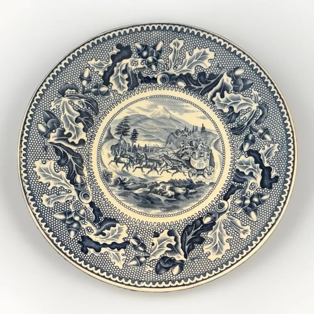 Johnson Brothers Historic America Blue Covered Wagon Bread & Butter Plate 6 3/8”